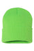 Sportsman Hats SP12 Unisex Solid Cuffed Beanie Neon Green Flat Front