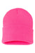 Sportsman SP12 Mens Solid Cuffed Beanie Neon Pink Flat Front