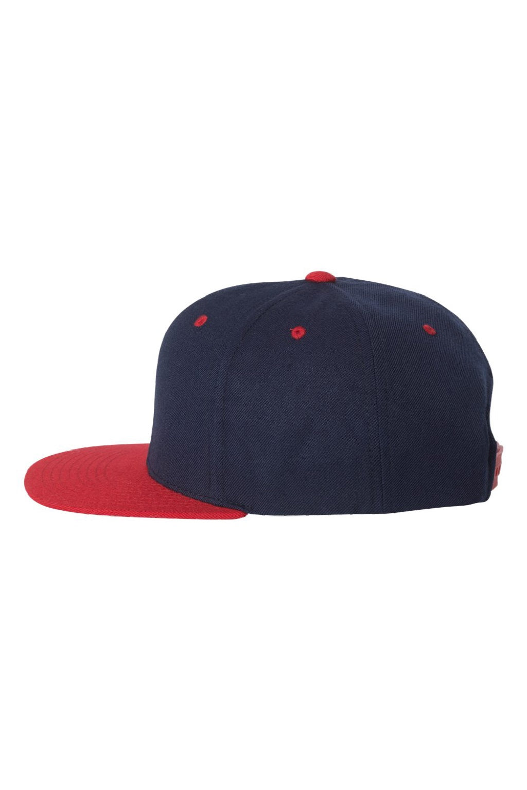 Yupoong Hats 6089/6089MT Mens Adjustable Hat Navy Blue/Red Flat Back