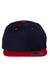 Yupoong Hats 6089/6089MT Mens Adjustable Hat Navy Blue/Red Flat Front