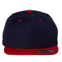 Yupoong Hats Mens Adjustable Hat - Navy Blue/Red