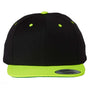 Yupoong Hats Mens Adjustable Hat - Black/Neon Green