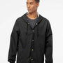 Independent Trading Co. Mens Water Resistant Snap Down Hooded Windbreaker Jacket - Black - NEW