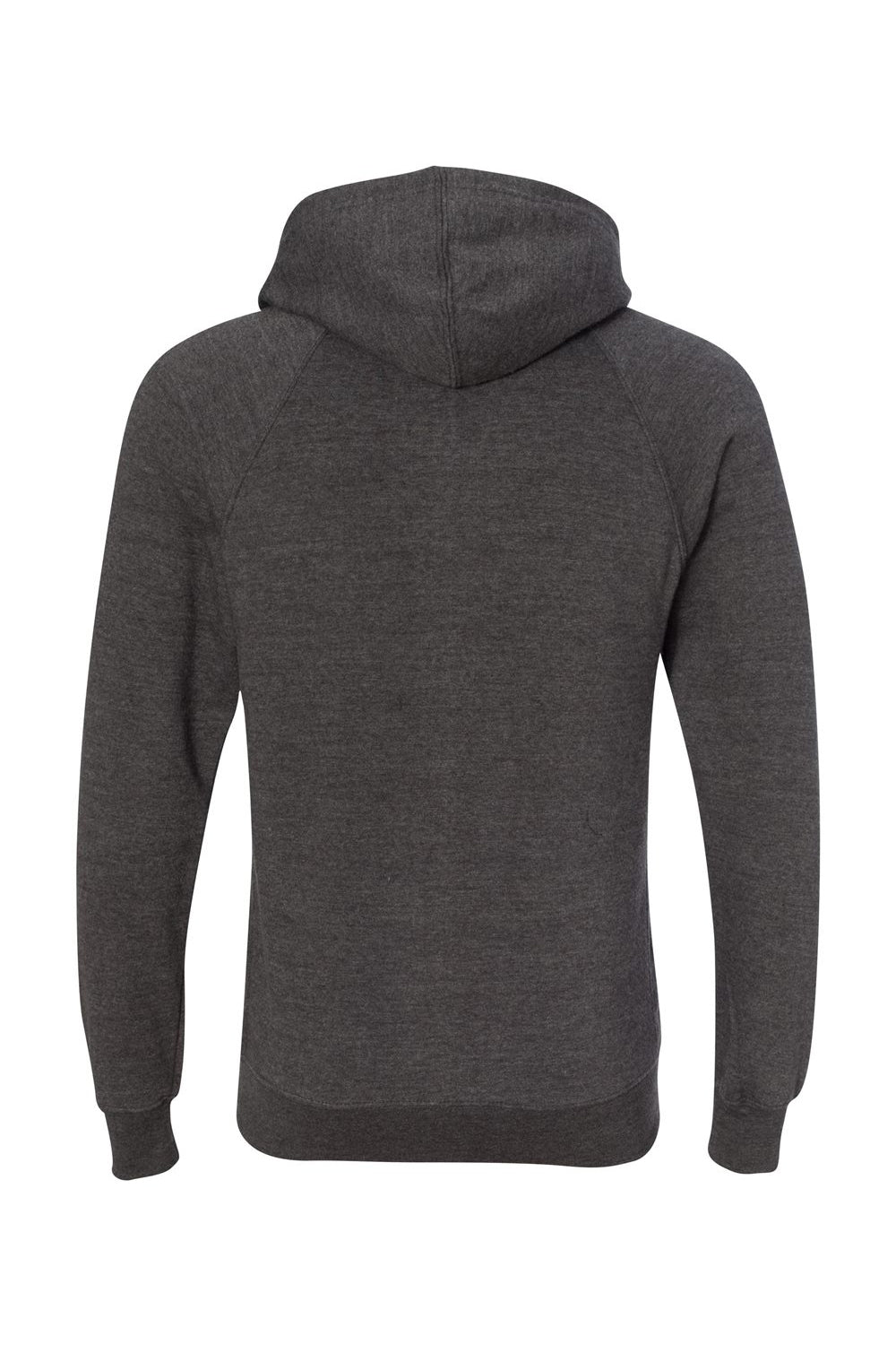 Independent Trading Company PRM33SBZ Mens Special Blend Raglan Full Zip Hooded Sweatshirt Hoodie w/ Pockets Carbon Grey Flat Back