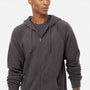 Independent Trading Company Mens Special Blend Raglan Full Zip Hooded Sweatshirt Hoodie w/ Pockets - Carbon Grey
