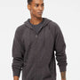 Independent Trading Co. Mens Special Blend Raglan Full Zip Hooded Sweatshirt Hoodie - Carbon Grey - NEW