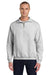 Jerzees 4528M/4528MR Mens Super Sweats NuBlend Pill Resistant Fleece 1/4 Zip Sweatshirt Ash Grey Model Front