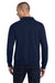 Jerzees 4528M/4528MR Mens Super Sweats NuBlend Pill Resistant Fleece 1/4 Zip Sweatshirt Navy Blue Model Back