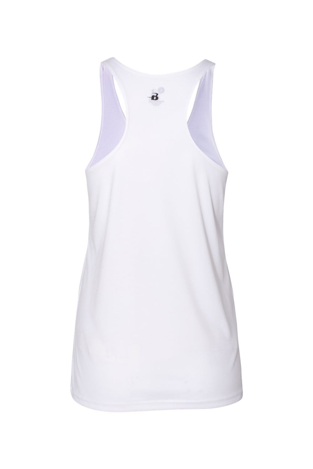 Badger 4166 Womens B-Core Moisture Wicking Racerback Tank Top White Flat Back