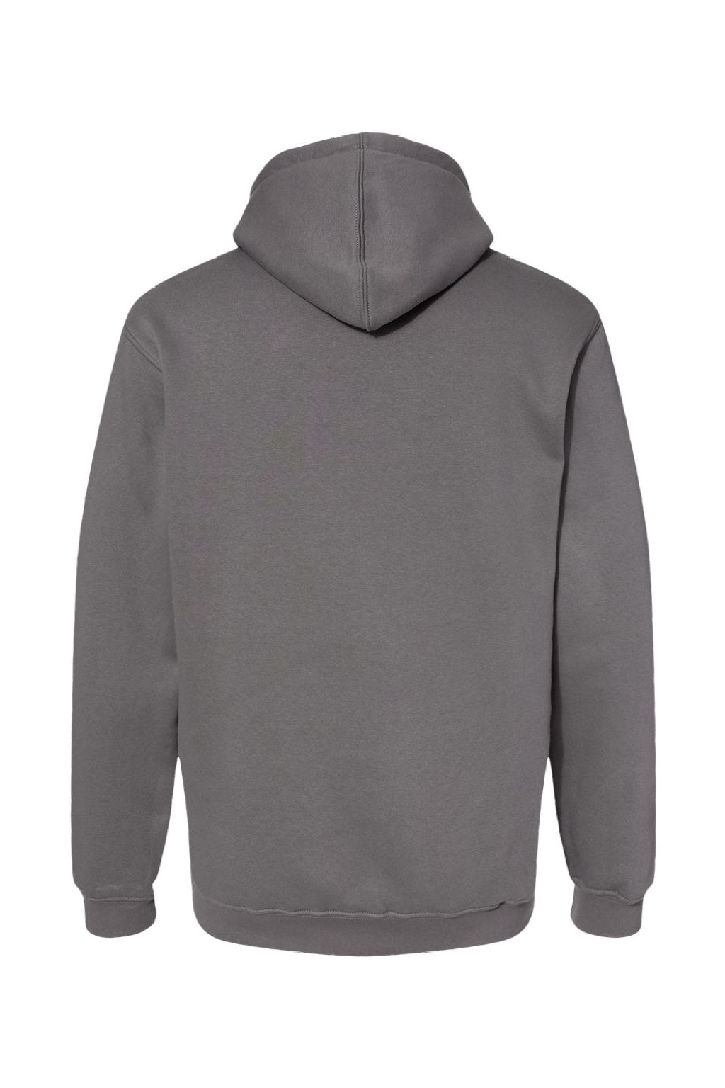 Bayside BA960 Mens USA Made Hooded Sweatshirt Hoodie w/ Pouch Pocket Charcoal Grey Flat Back