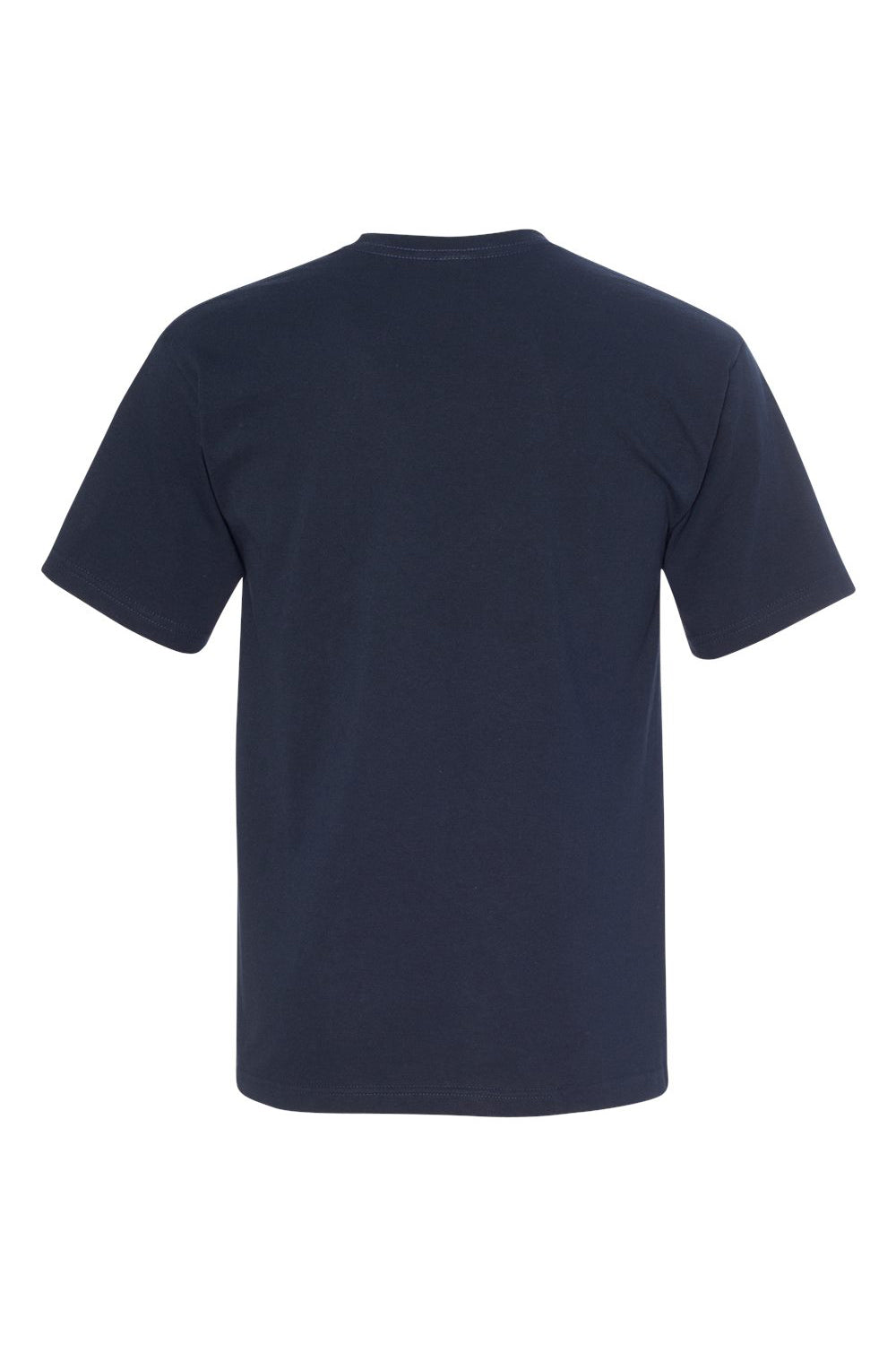 Bayside BA5040 Mens USA Made Short Sleeve Crewneck T-Shirt Dark Navy Blue Flat Back