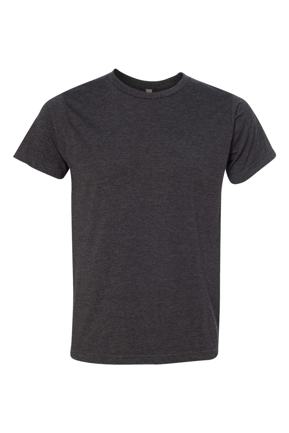 Bayside 5010 Mens USA Made Short Sleeve Crewneck T-Shirt Heather Charcoal Grey Flat Front