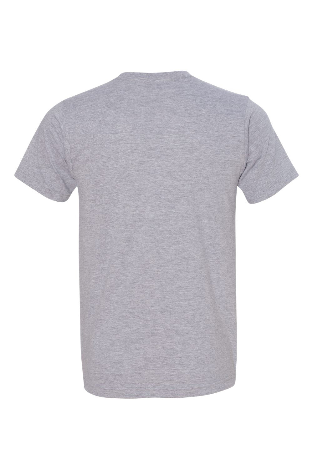 Bayside 5010 Mens USA Made Short Sleeve Crewneck T-Shirt Heather Grey Flat Back