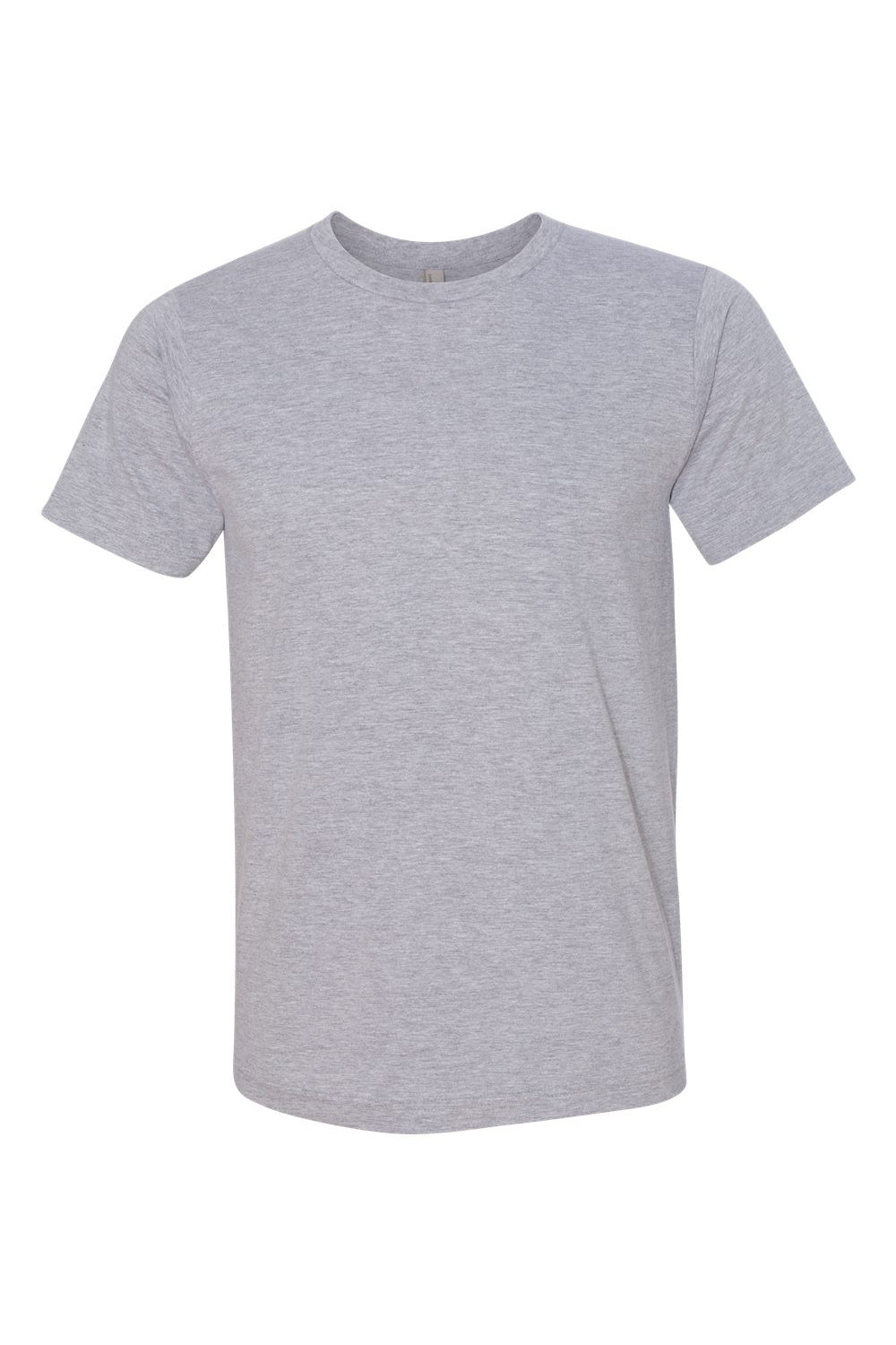 Bayside 5010 Mens USA Made Short Sleeve Crewneck T-Shirt Heather Grey Flat Front