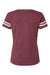 LAT 3537 Womens Fine Jersey Short Sleeve V-Neck T-Shirt Vintage Burgundy/White Flat Back