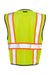 Kishigo 1527-1528 Unisex Economy Contrasting Vest w/ Zippered Front Lime Green Flat Back