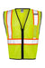 Kishigo 1527-1528 Unisex Economy Contrasting Vest w/ Zippered Front Lime Green Flat Front