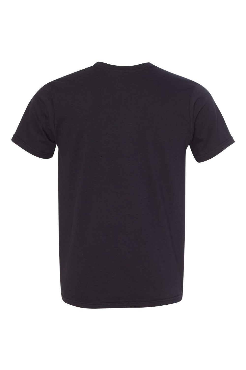 Bayside 5000 Mens USA Made Short Sleeve Crewneck T-Shirt Black Flat Back