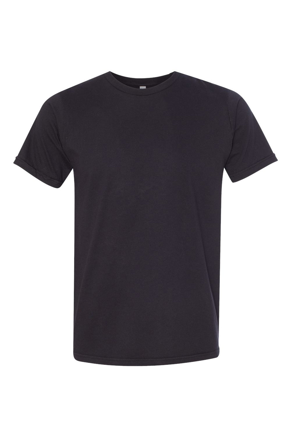 Bayside 5000 Mens USA Made Short Sleeve Crewneck T-Shirt Black Flat Front