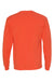 Bayside BA5060 Mens USA Made Long Sleeve Crewneck T-Shirt Bright Orange Flat Back