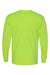 Bayside BA5060 Mens USA Made Long Sleeve Crewneck T-Shirt Lime Green Flat Back