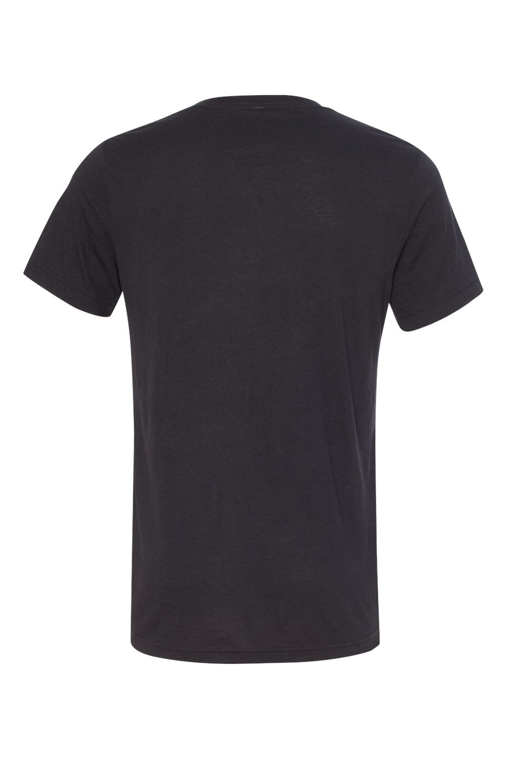 Bella + Canvas BC3415/3415C/3415 Mens Short Sleeve V-Neck T-Shirt Solid Black Flat Back