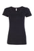 Bella + Canvas BC8413/B8413/8413 Womens Short Sleeve Crewneck T-Shirt Solid Black Flat Front