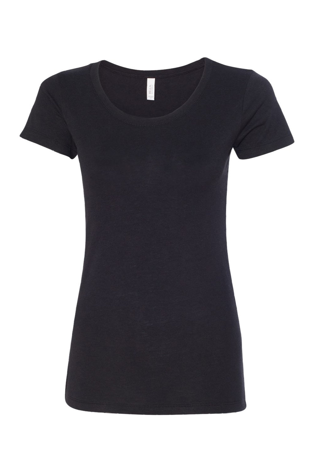 Bella + Canvas BC8413/8413 Womens Short Sleeve Crewneck T-Shirt Solid Black Flat Front