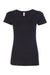 Bella + Canvas BC8413/8413 Womens Short Sleeve Crewneck T-Shirt Solid Black Flat Front