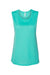Bella + Canvas BC8803/8803 Womens Flowy Muscle Tank Top Teal Green Flat Front