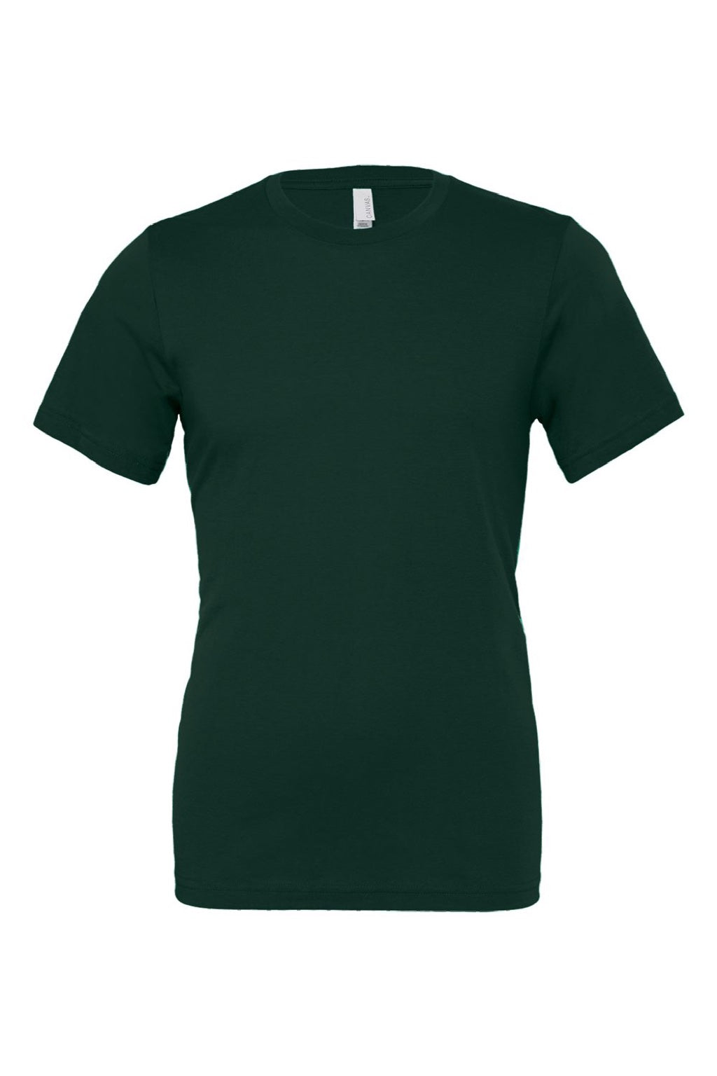 Bella + Canvas BC3001/3001 Mens Jersey Short Sleeve Crewneck T-Shirt Forest Green Flat Front