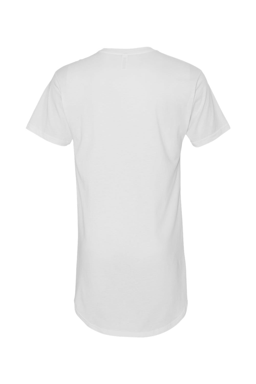 Bella + Canvas 3006 Mens Long Body Urban Short Sleeve Crewneck T-Shirt White Flat Back