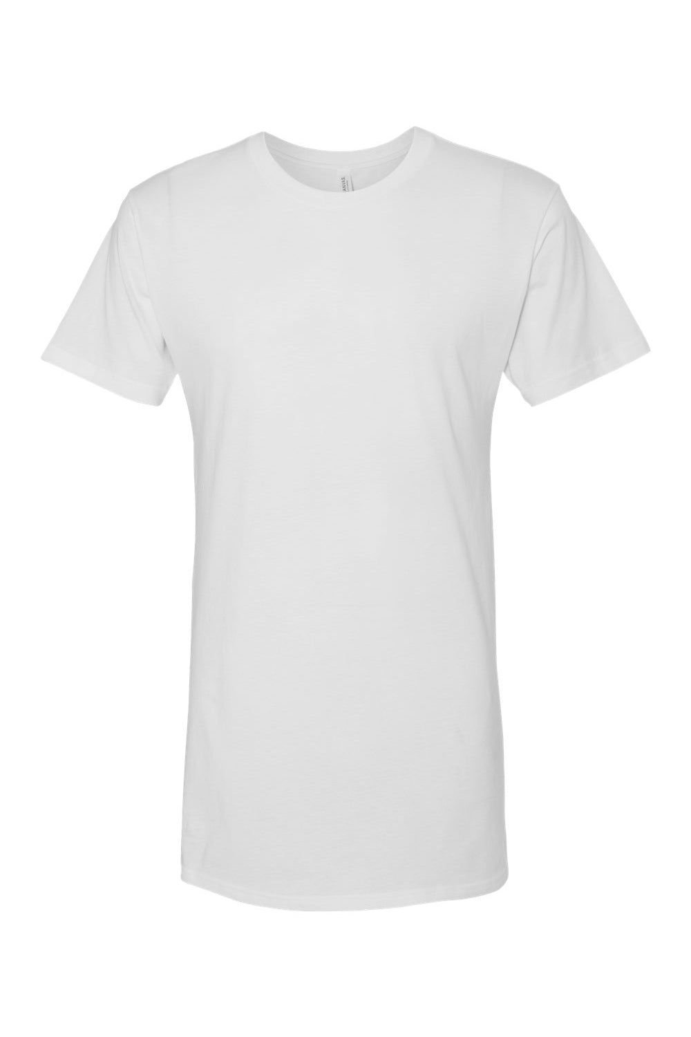Bella + Canvas 3006 Mens Long Body Urban Short Sleeve Crewneck T-Shirt White Flat Front