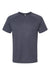 Bella + Canvas 3201 Mens CVC Raglan Short Sleeve Crewneck T-Shirt Heather Navy Blue Flat Front