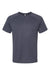 Bella + Canvas 3201 Mens CVC Raglan Short Sleeve Crewneck T-Shirt Heather Navy Blue Flat Front