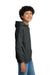 Gildan 18500B Youth Pill Resistant Hooded Sweatshirt Hoodie w/ Pouch Pocket Fan Heather Charcoal Grey Model Side