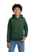 Gildan 18500B Youth Pill Resistant Hooded Sweatshirt Hoodie w/ Pouch Pocket Fan Dark Green Model Front