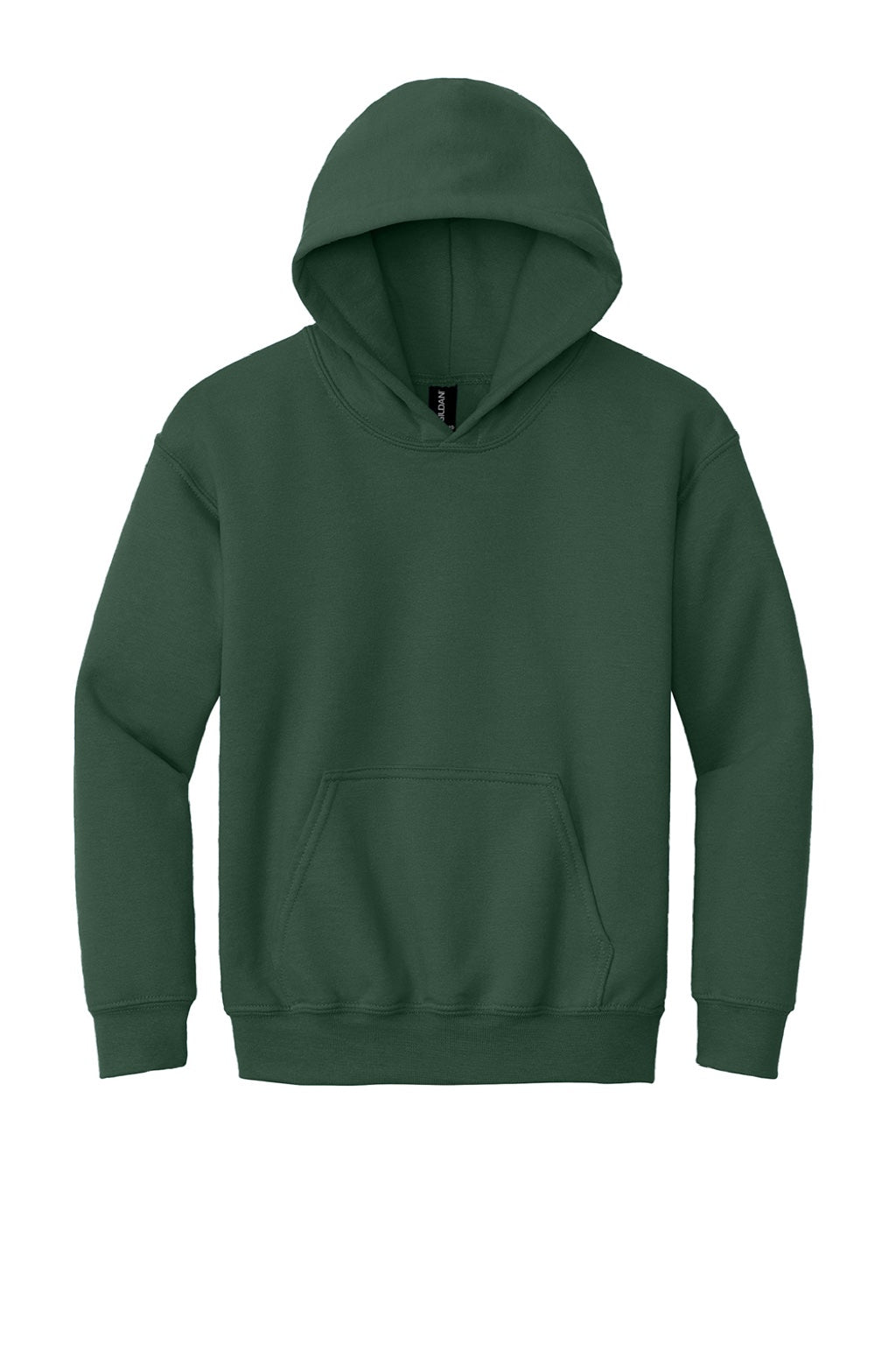 Gildan 18500B Youth Pill Resistant Hooded Sweatshirt Hoodie w/ Pouch Pocket Fan Dark Green Flat Front