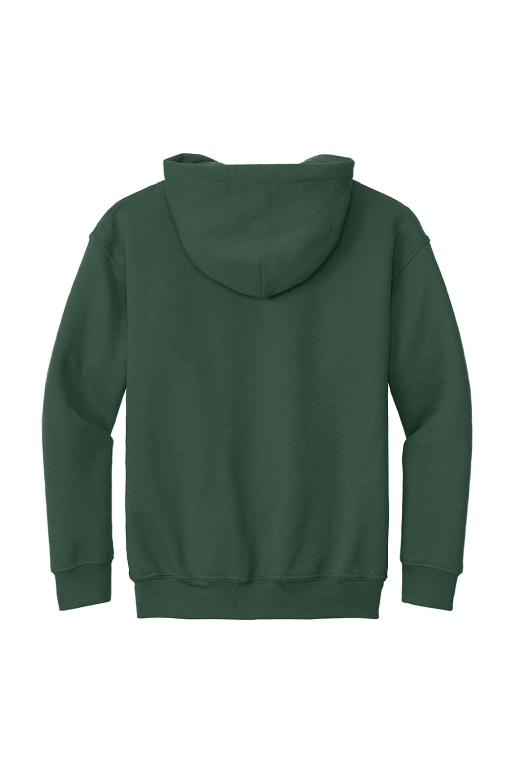 Gildan 18500B Youth Pill Resistant Hooded Sweatshirt Hoodie w/ Pouch Pocket Fan Dark Green Flat Back