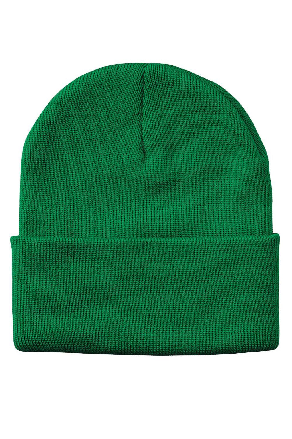 Sportsman Hats SP12 Unisex Solid Cuffed Beanie Kelly Green Flat Front