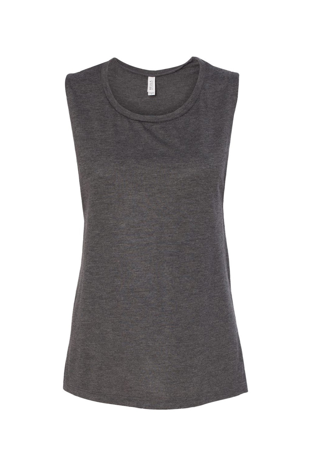 Bella + Canvas BC8803/8803 Womens Flowy Muscle Tank Top Heather Dark Grey Flat Front