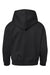 LAT 2296 Youth Fleece Hooded Sweatshirt Hoodie w/ Pouch Pocket Black Flat Back