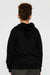LAT 2296 Youth Fleece Hooded Sweatshirt Hoodie w/ Pouch Pocket Black Model Back
