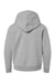 LAT 2296 Youth Fleece Hooded Sweatshirt Hoodie w/ Pouch Pocket Heather Grey Flat Back