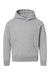 LAT 2296 Youth Fleece Hooded Sweatshirt Hoodie w/ Pouch Pocket Heather Grey Flat Front