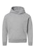 LAT 2296 Youth Fleece Hooded Sweatshirt Hoodie Heather Grey Flat Front