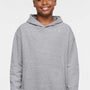 LAT Youth Fleece Hooded Sweatshirt Hoodie w/ Pouch Pocket - Heather Grey