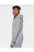 LAT 2296 Youth Fleece Hooded Sweatshirt Hoodie Heather Grey Model Side