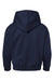LAT 2296 Youth Fleece Hooded Sweatshirt Hoodie Navy Blue Flat Back