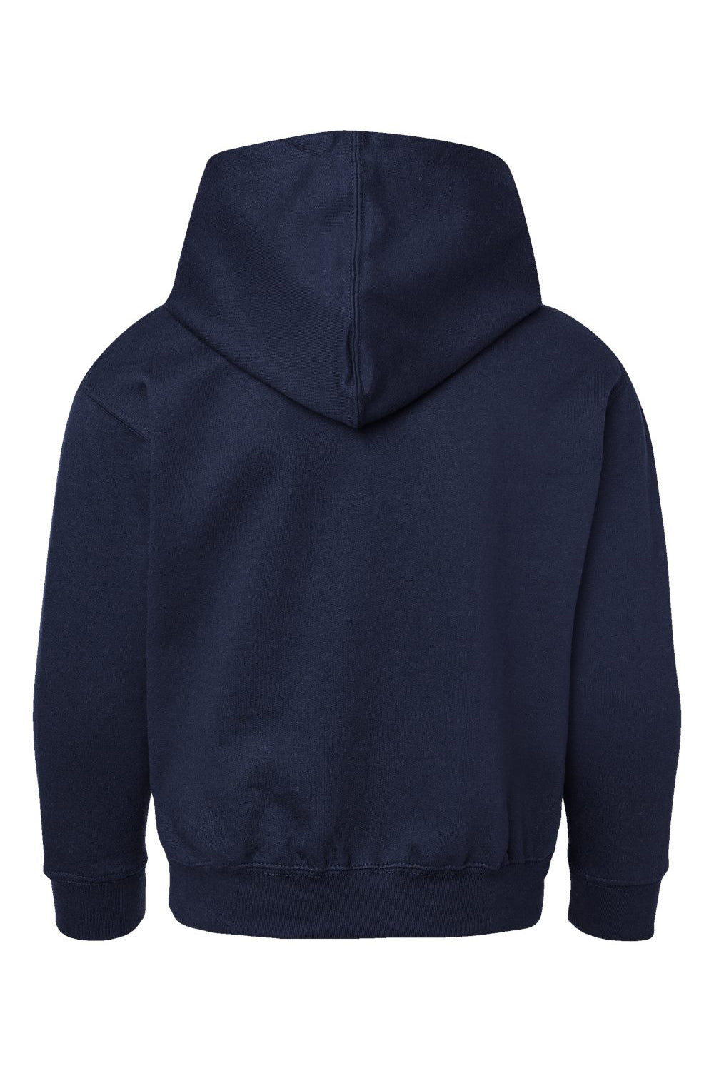 LAT 2296 Youth Fleece Hooded Sweatshirt Hoodie w/ Pouch Pocket Navy Blue Flat Back